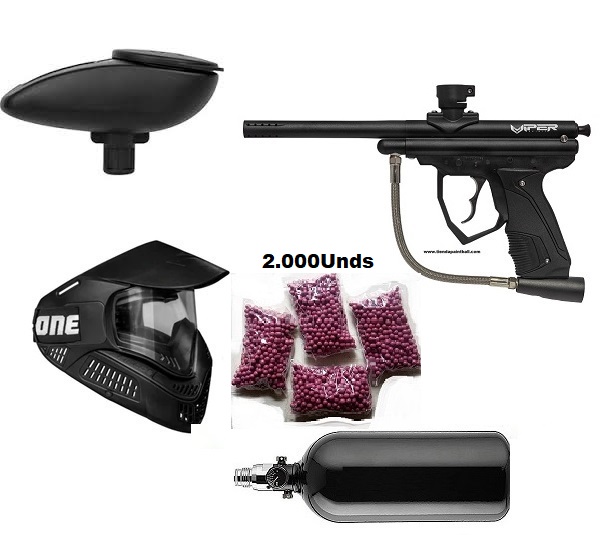 Pack Marcadora Semiautomática .50 cal Viper Black* Aire - *Envío Gratis 2/4 Dias.